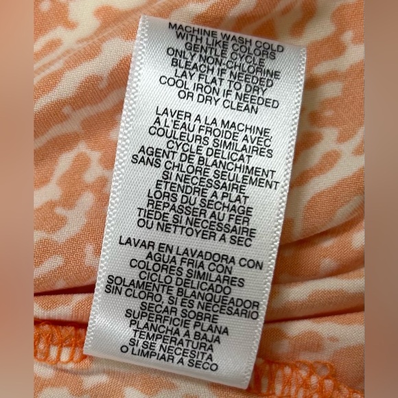 MICHAEL- Michael Kors Orange/White Print Midi Dress. Size Small. - Picture 9 of 9